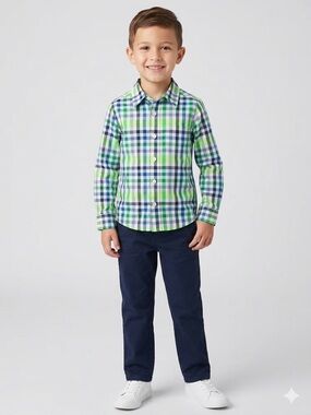 The Children’s Place Boys Plaid Button-Up Shirt - Size S (5/6)